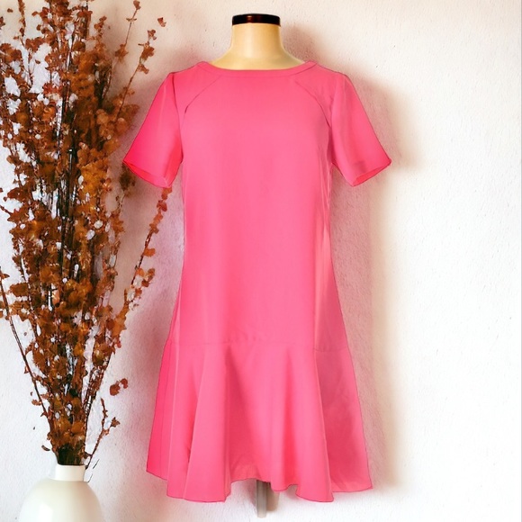 Banana Republic Fuchsia Flounce Dress Size 6 - Picture 6 of 13